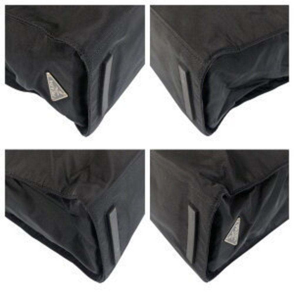 Prada Leather Nylon Tessuto Triangular Black Shou… - image 3